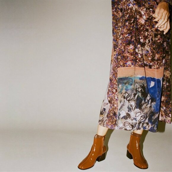 No 6 Store Cream Patent Leather Heeled Boots Sz 7 - Picture 8 of 8